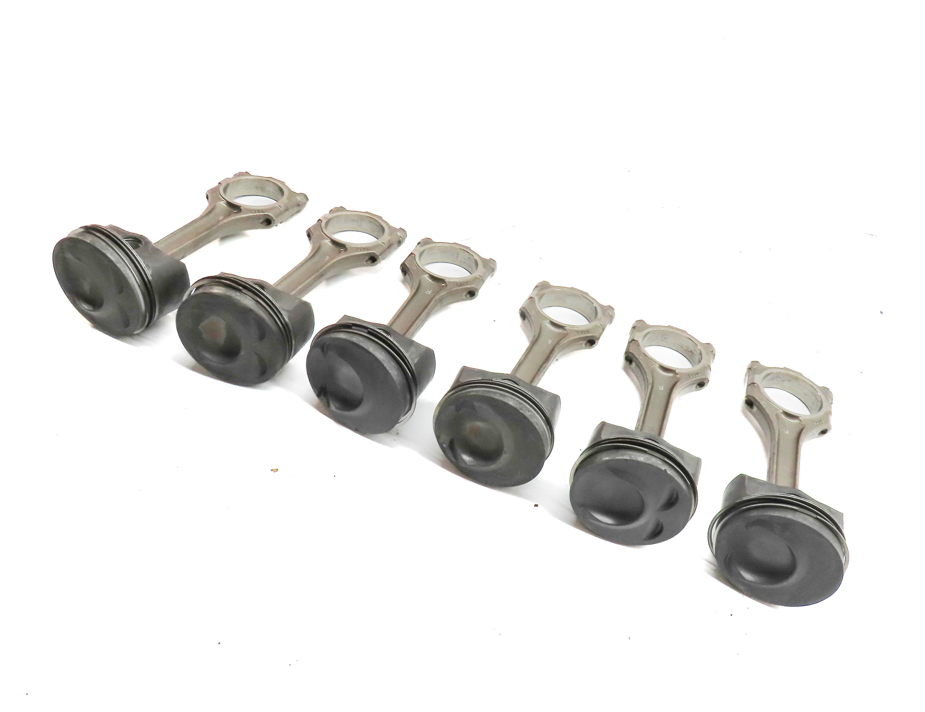 11-18 PORSCHE CAYENNE (958) 3.6L M55 VR6 ENGINE PISTON w/ CONNECTING ROD SET 6 — exact item pictured